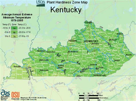 Map Of Zones For Plants And Trees In Kentucky