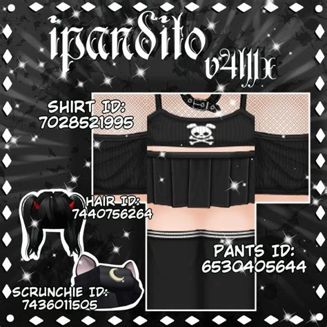 Black Goth And Grunge Roblox Outfits With Matching Hats And Accessories