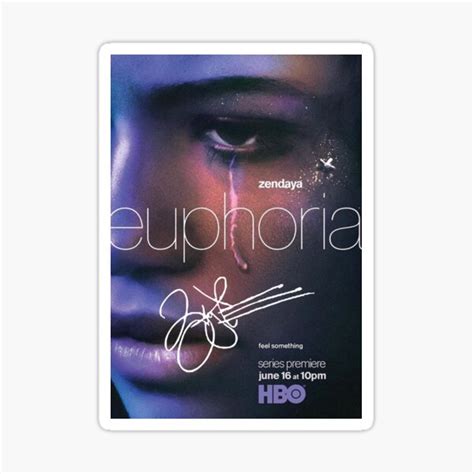 Zendaya Signed Euphoria Poster Sticker By Bibleandabeer Redbubble