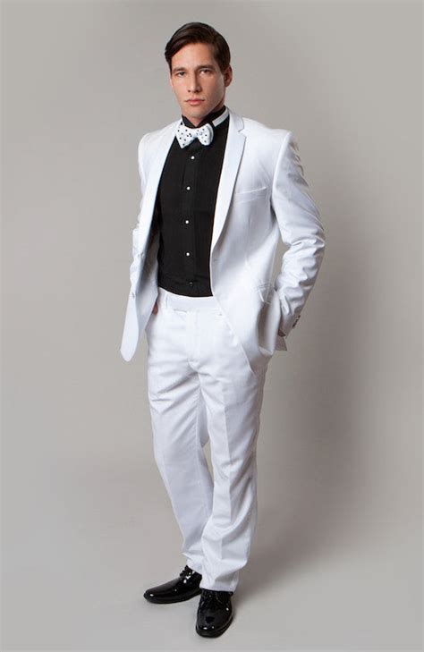 men s white 2 button notch lapel slim fit tuxedo white wedding tux flex suits