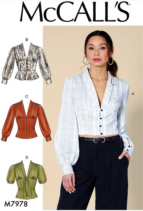 sewing-pattern-women-s-blouse-pattern,-misses-midi-top-pattern,-long-sleeve-blouse-pattern