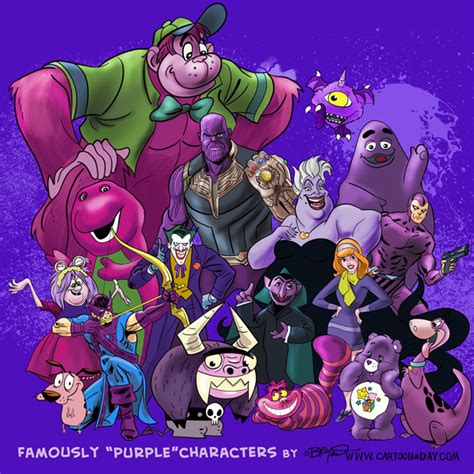 Famously Purple Characters Cartoon