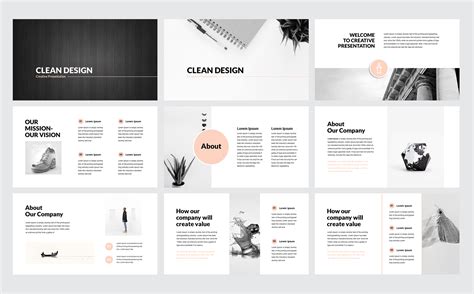 Clean Design Minimal Presentation PowerPoint Template #79193