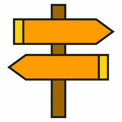 Conjunction Crossroad Direction Left Right Road Sign Signale Icon