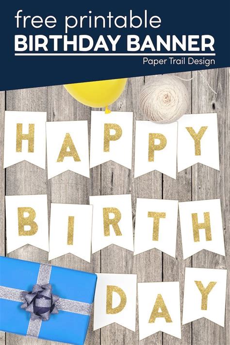 Happy Birthday Banner Printable Template Paper Trail Design In 2021