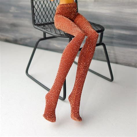 Sparkling Copper Tights For Doll Mh Orange Shiny Pantyhose Etsy