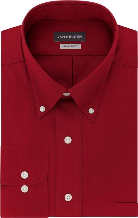 Van Heusen Mens Regular Fit Twill Solid Button Down Collar Dress Shirt