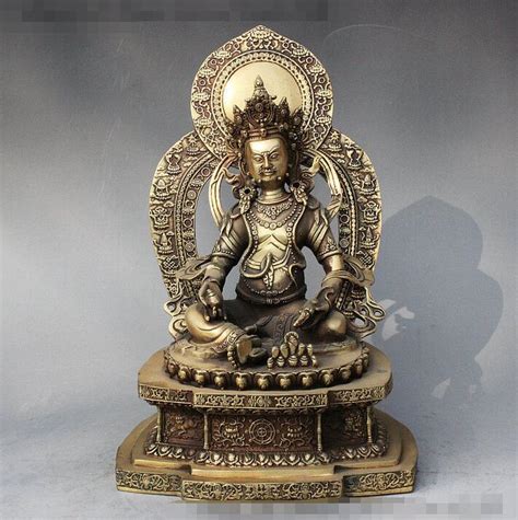 9 Tibetan Buddhism Temple Seat Yellow Jambhala Wealth God Buddha
