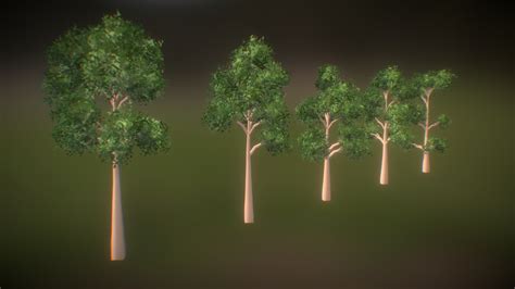 Simple Low Mid Poly Trees Download Free 3d Model By Fergalicia