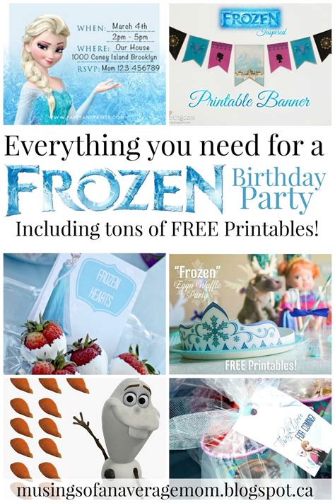Musings Of An Average Mom Free Frozen Party Printables