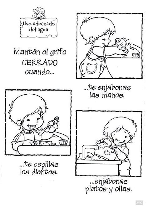 Con ellas, los niños, pueden aprender lo importante que es el consumo responsable del agua, para nosotros y para los que vendrán. Dibujos Día Mundial del Agua 22 de marzo - Dibujos para colorear: Como cuidar el agua - Para ...