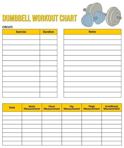 Dumbbell Exercises Chart 10 Free Pdf Printables Printablee