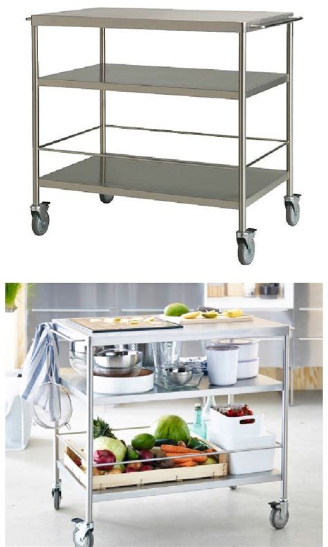 Ikea flytta kitchen trolley, stainless steel 98x57 cm. IKEA US - Furniture and Home Furnishings | Kitchen cart ...