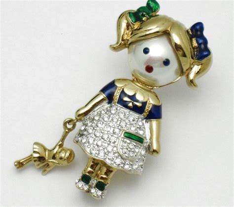 Carolee Figural Girl Brooch Limited Edition Original Box From