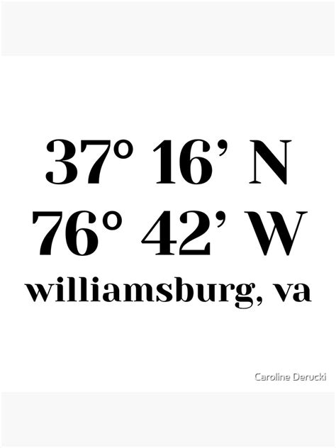 Map Coordinates William And Mary Wren Building Poster For Sale By