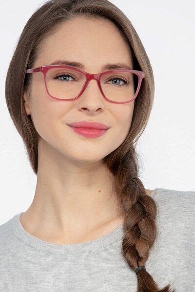 Cannes Cat Eye Clear Raspberry Glasses For Women Eyebuydirect Glasses For Round Faces