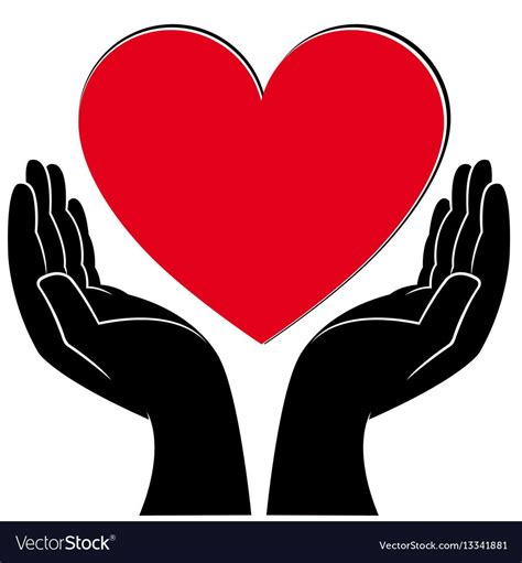 Human Hands Holding A Heart Medical And Volunteering Conceptual Vector