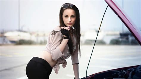 Wallpaper Model Sunglasses Brunette Glasses Photography Women With Cars Fashion Belly