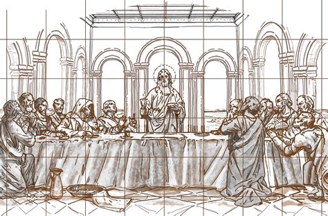 The Last Supper Is Depicted In This Drawing