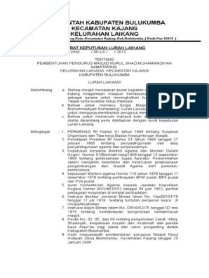 Dimana struktur organisasi tersebut saya sesuaikan dengan keputusan dirjen bimbingan masyarakat islam no. Contoh Sk Pengurus Masjid 2019 Doc - Guru Ilmu Sosial
