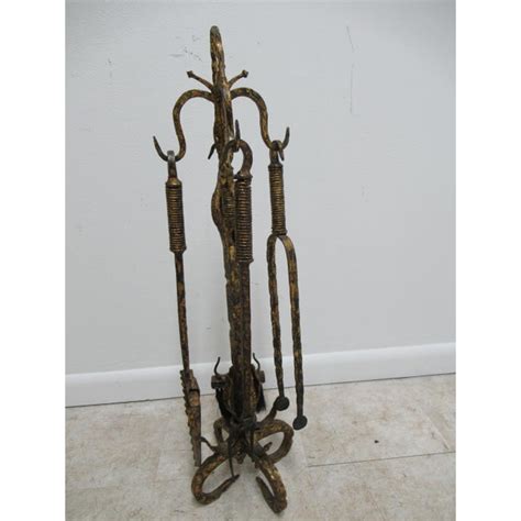 Browse a large selection of fire guards on houzz, including simple or decorative fireplace screens in a variety of materials and designs. Antique Italian Hand Hammered Wrought Iron Gold Gilt Fireplace Tools Set | Chairish