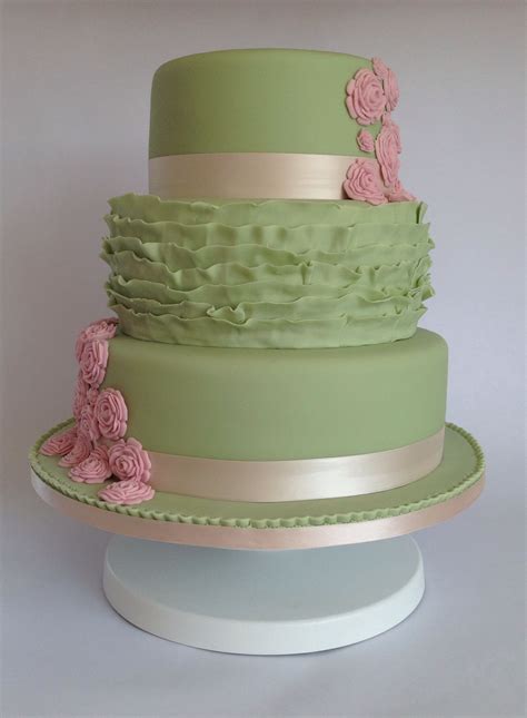 Wedding bouquets sage green ideas. 3 tier vintage wedding cake in sage green and dusky pink (With images) | Wedding cakes vintage ...