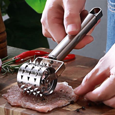 Meat Hammer Kitchen Tool Gadget Stainless Steel Rolling Tender Meat