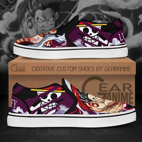 luffy gear  slip  sneakers  piece custom anime shoes great clothes