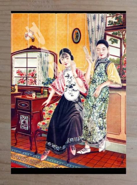 Historic Chinese Calendar Girl Of The 1930s Pin Up Postcard 33 Eur 444