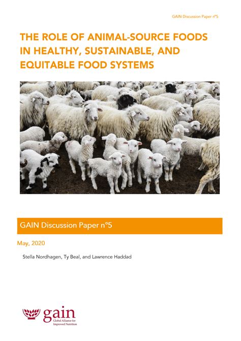 Pdf The Role Of Animal Source Foods In Healthy Sustainable And