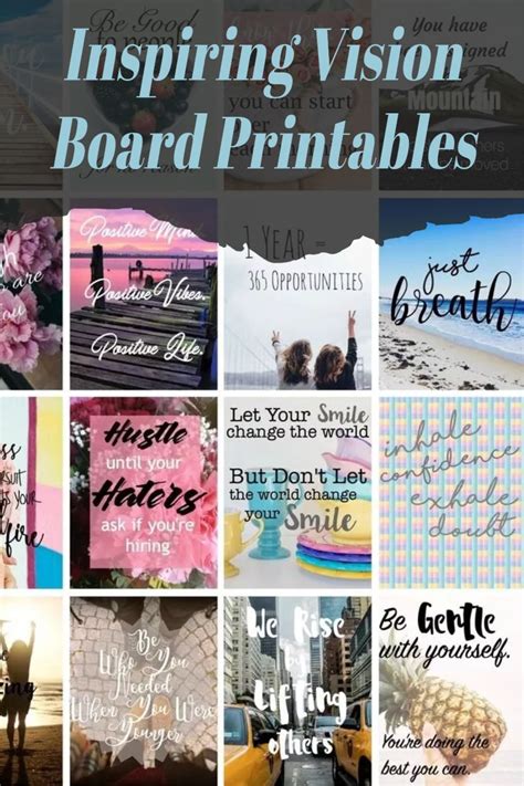 Check Out These Inspiring Free Vision Board Printables To Help Make