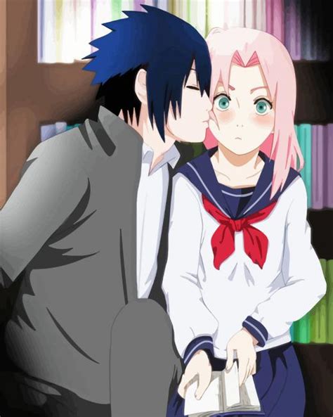 Sakura Kissing Sasuke Paint By Number Canvas Paint By Numbers