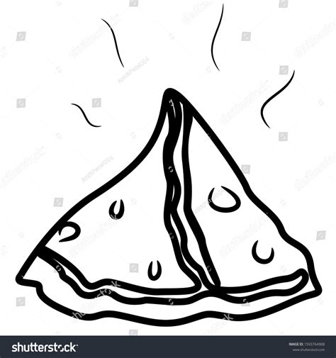 Samosa Drawing Indian Traditional Food Vectorbest Stock Vector Royalty
