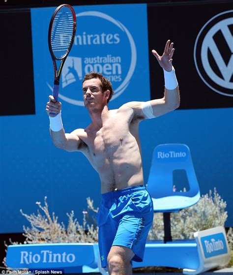 Shirtless Andy Murray Turns Up The Heat On Australian Open Preparation Daily Mail Online