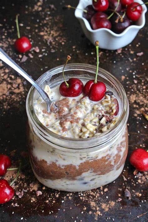 Chocolate Cherry Overnight Oats Quick Healthy Breakfast Recipes