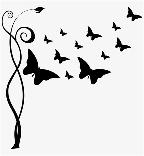 4ib44nxkt Flying Butterflies Clipart Black And White Free