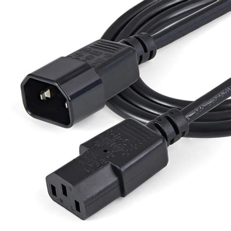C14 To C13 Power Cord Extension 1m Computer Power Cables Startech