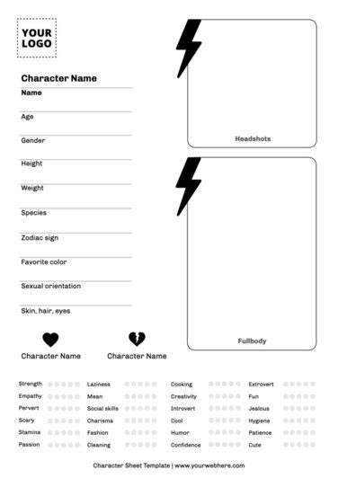 Edit A Blank Character Sheet Template
