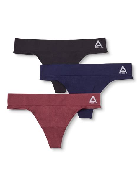 3 Pack Reebok Womens Nylonspandex Seamless Thong Underwear Best Price