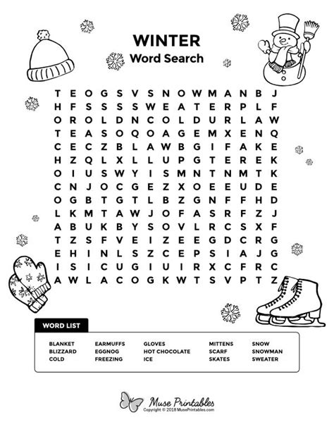 Free Printable Winter Word Search Download It At