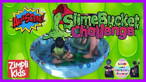 Swimming In Slime Pool For The Slime Bucket Challenge Kids Get Slimed