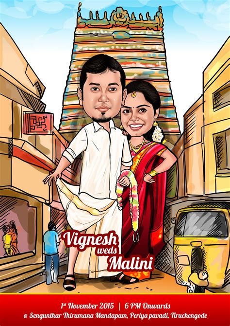 44 incredible gifts for your best friend. Vino with ponmozhi | Caricature wedding invitations ...