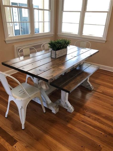 Dining table can be made to any length, width or height and are available in both traditional and reclaimed woods. Rustic Farmhouse Table, Distressed Farm Table, Farmhouse ...