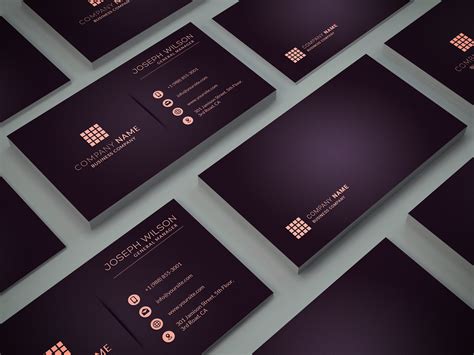 This free business card template accessible for free. Purple Corporate Business Card by Bakkar | Codester