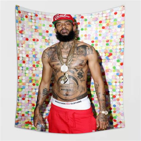 Nipsey Hussle Nude Tattoo Wall Tapestry Art Wallart Cube Shop