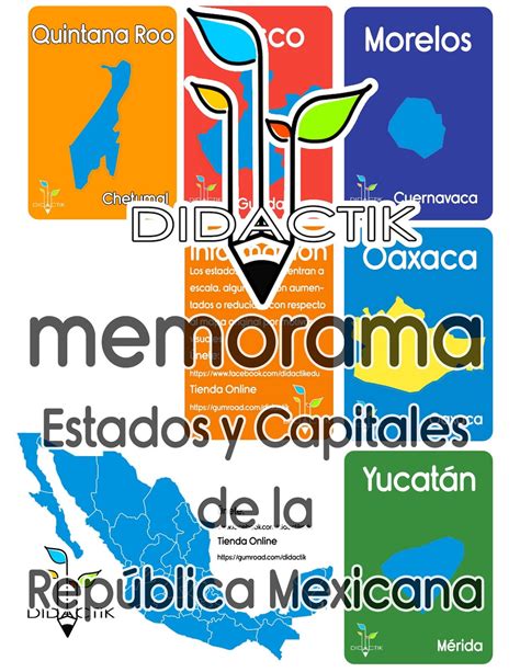 Memorama De Los Estados De La República Mexicana Para Niños