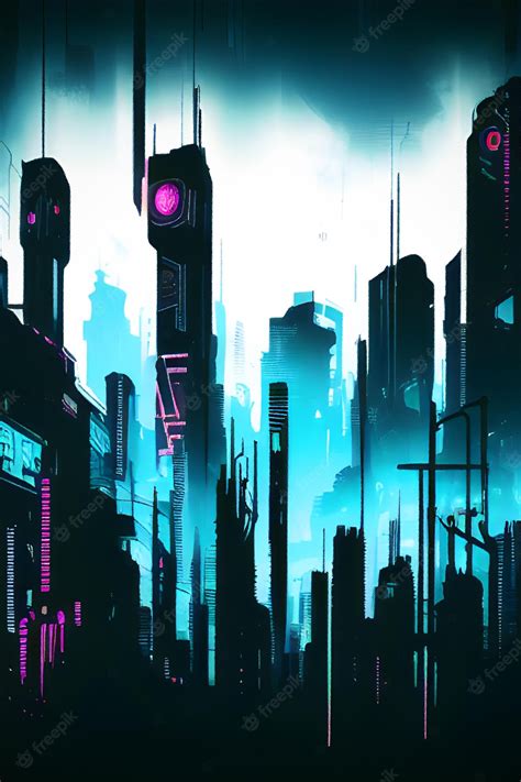 Premium Ai Image Cyberpunk City Illustration Generative Ai
