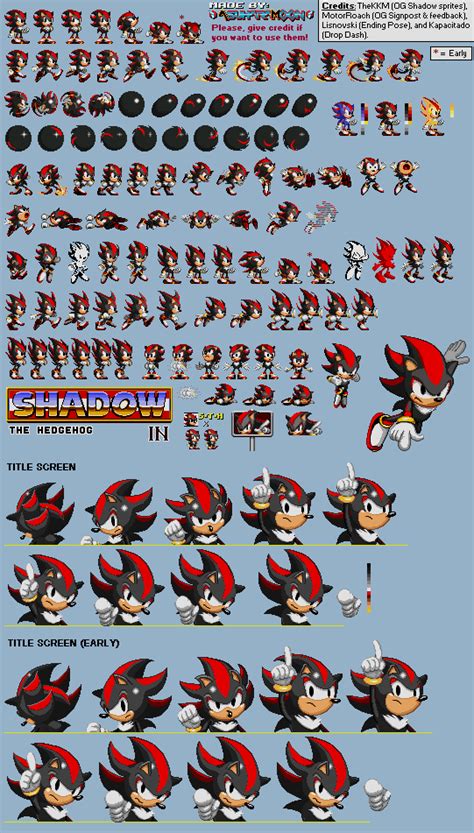 Shadow In Sonic 1 Sprite Sheet And Release By Asuharamoon On Deviantart