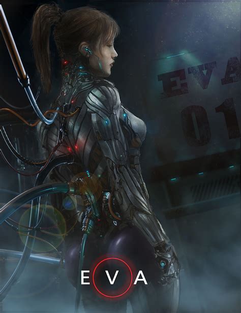 Artstation Eva Robin Hsu Scifi Fantasy Art Cyberpunk Girl Female Cyborg