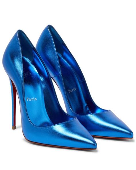 Christian Louboutin So Kate Metallic Leather Pumps In Blue Lyst UK